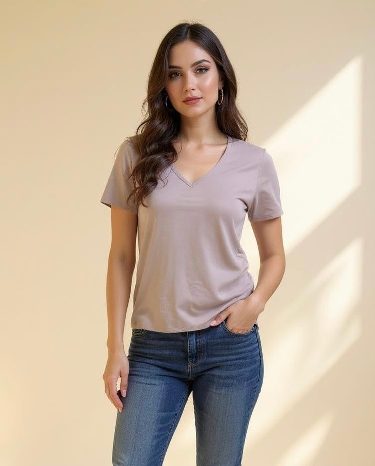 Beige Tshirt viscose