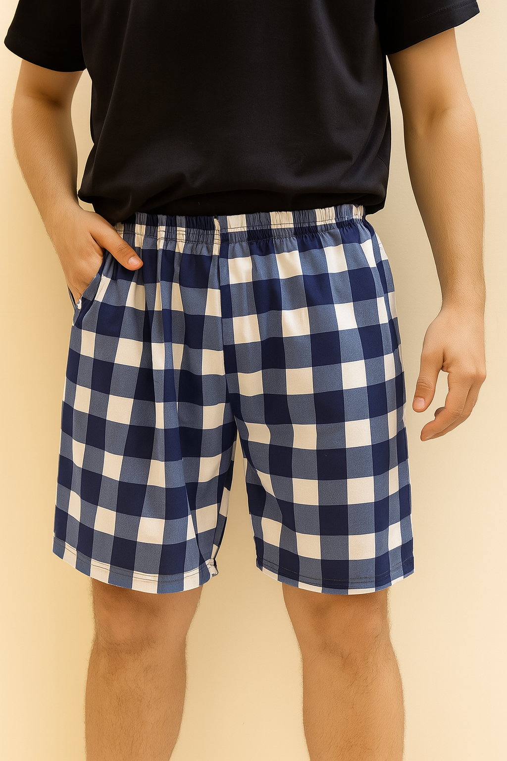 White blue boxes short only