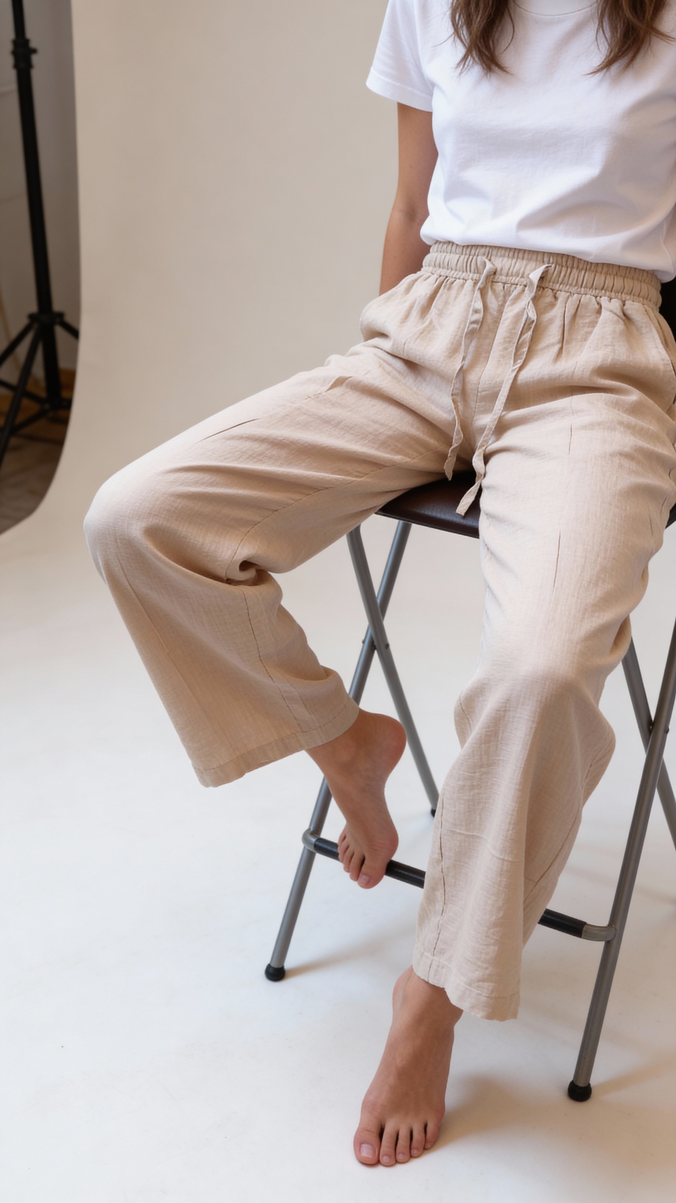 Beige Linen Pants