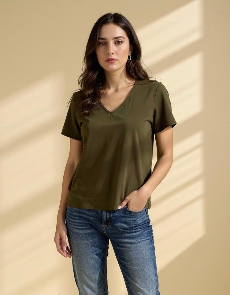 Olive Viscose Tshirt