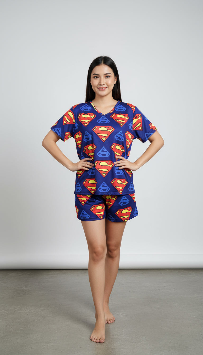 Superman half sleeves and short set