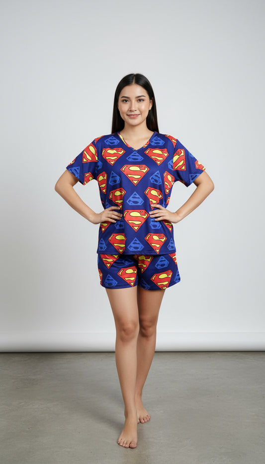Superman half sleeves and short set