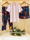 3 pieces set captain america pants and short with white cotton Tshirt