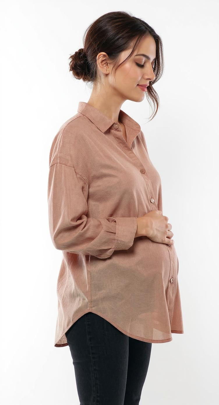 Over size Beige linen Chemise