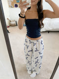 White blue pants Only