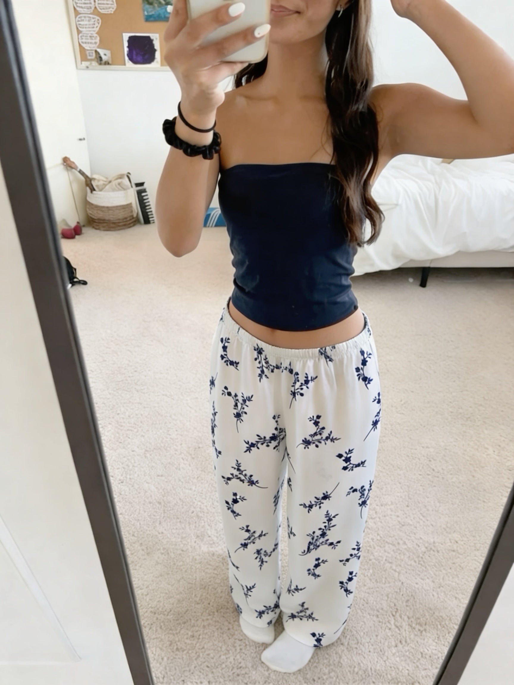 White blue pants Only