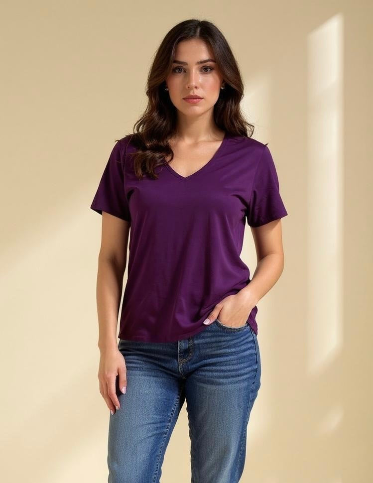 Purple viscose Tshirt