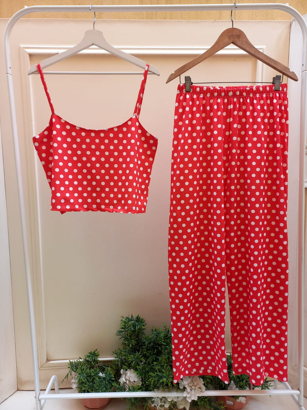Pink polka set