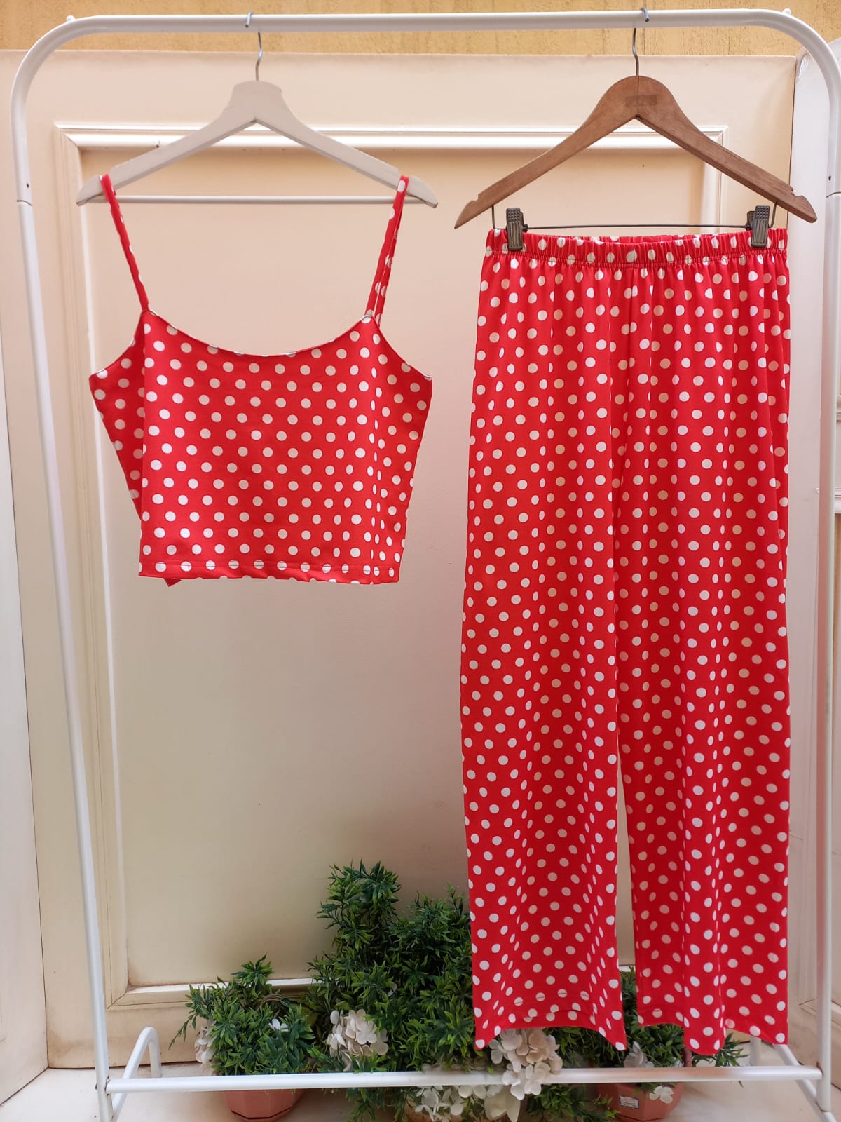 Pink polka set