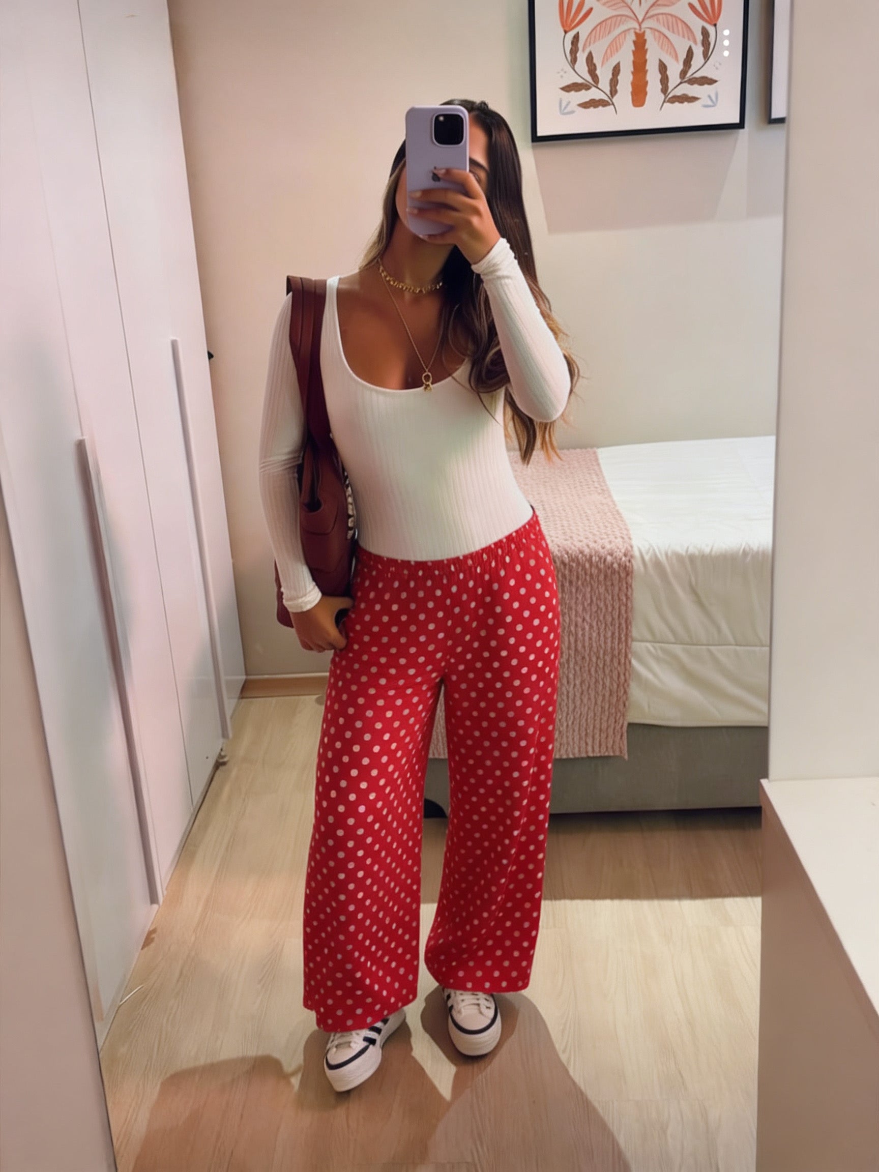 Pink polka pants only