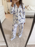 White blue buttoned Set