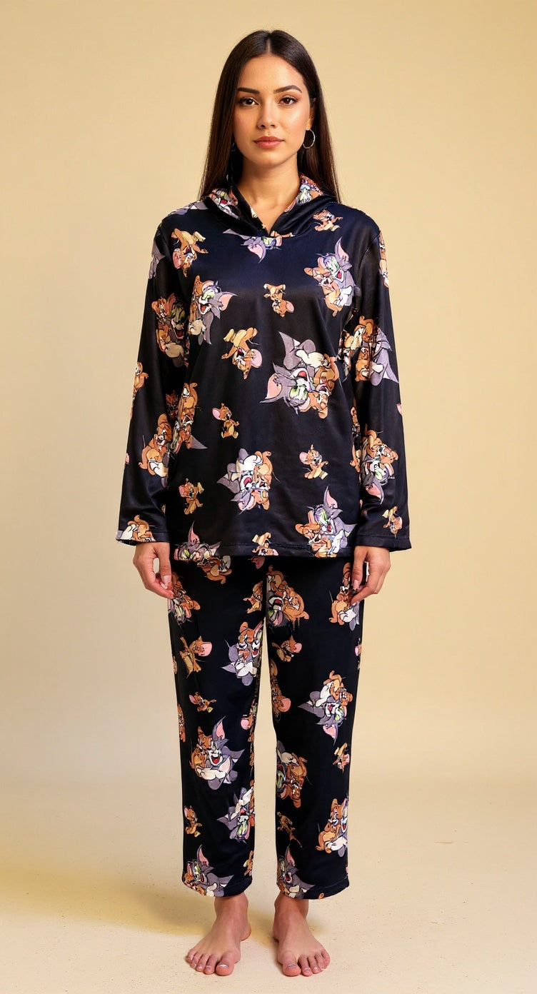 Black tom and jerry velvet set