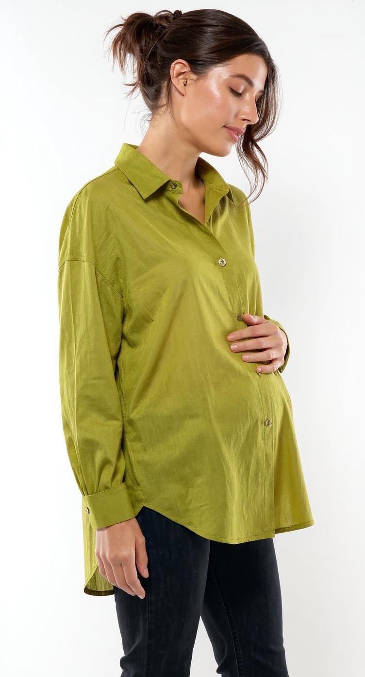 Over size Lime Green linen Chemise