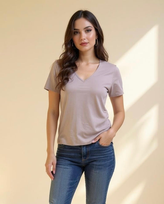 Beige Tshirt viscose