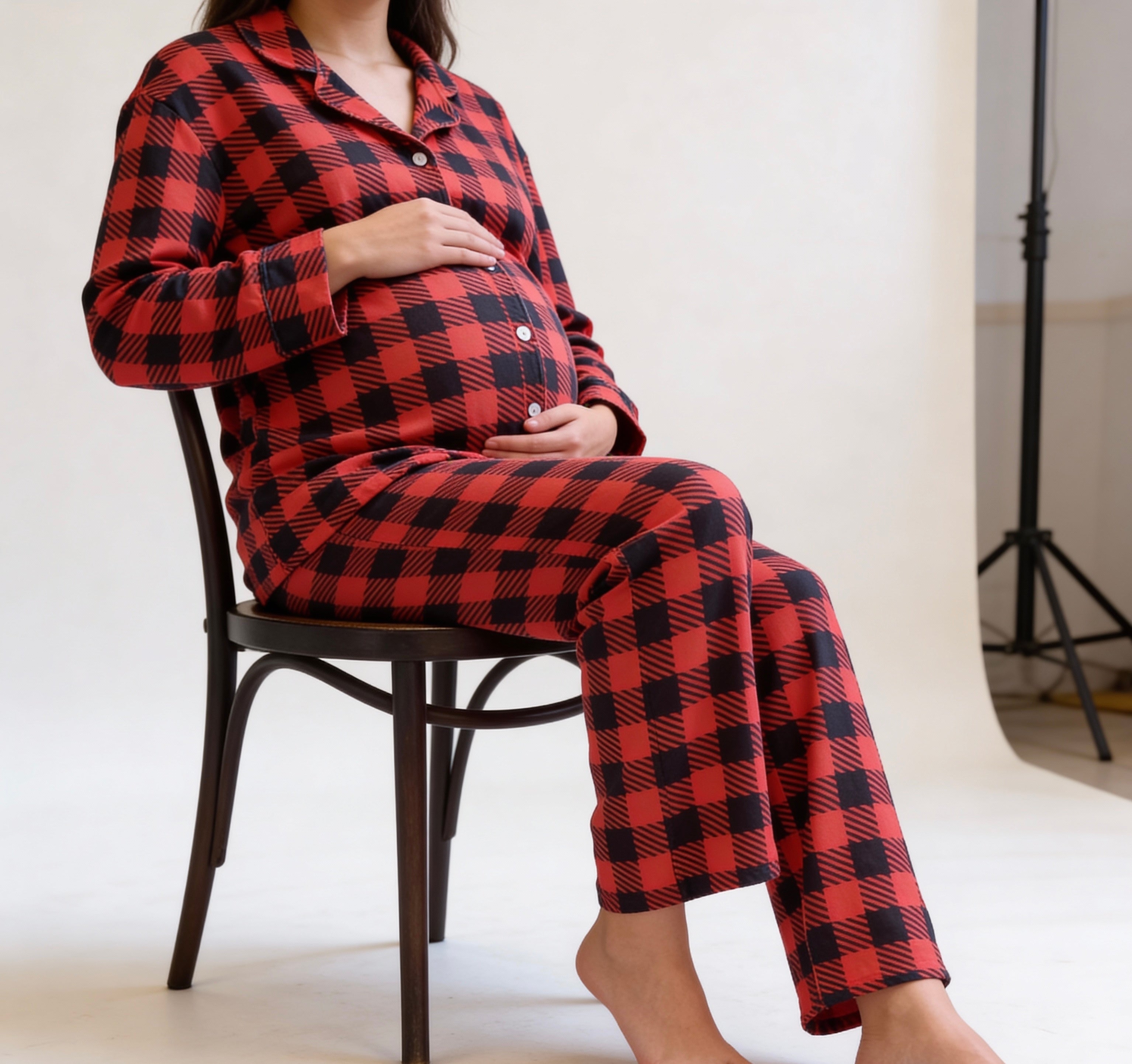 Velvet Red careaux buttoned set