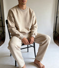 Beige crewneck and pants melton set