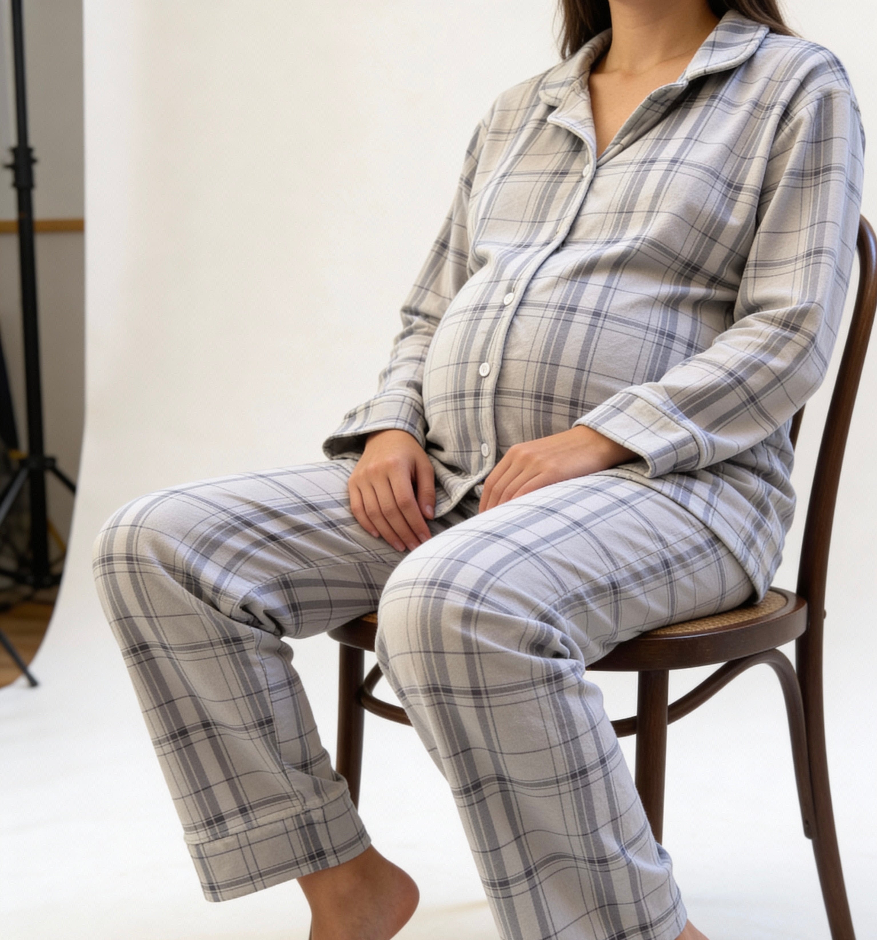 Velvet Light grey buttoned set