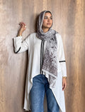 Chiffon brown branch scarf