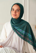 Modal Green Flowers Scarf