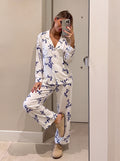 White blue buttoned Set