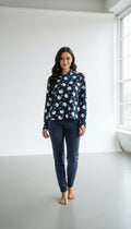 Hello kitty Hoodie with Navy velvet pants