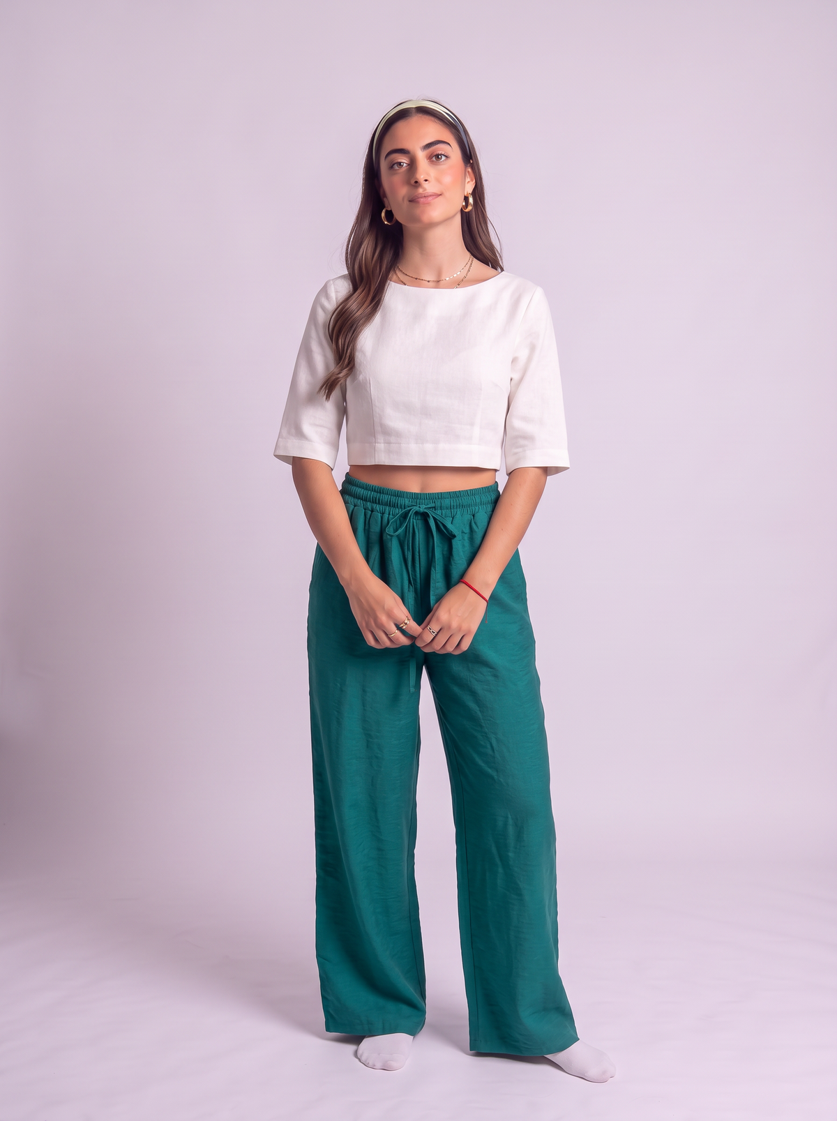 Linen ocean blue pants only