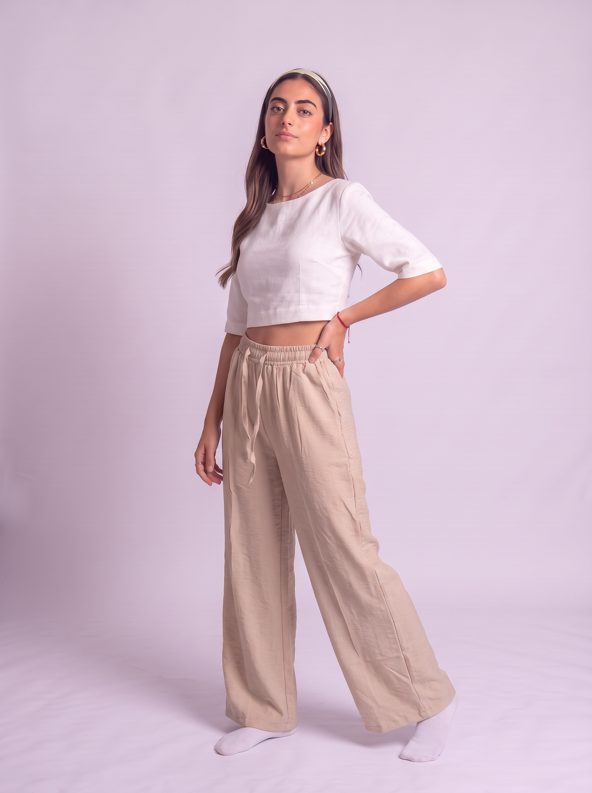 Linen beige pants