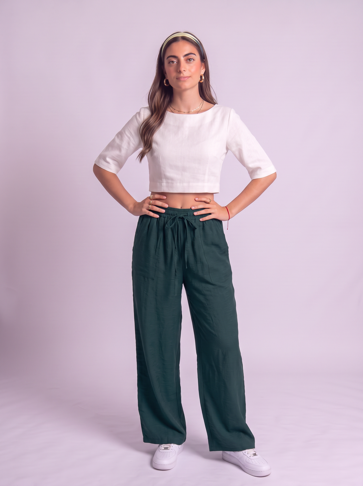 Linen Dark Green Pants