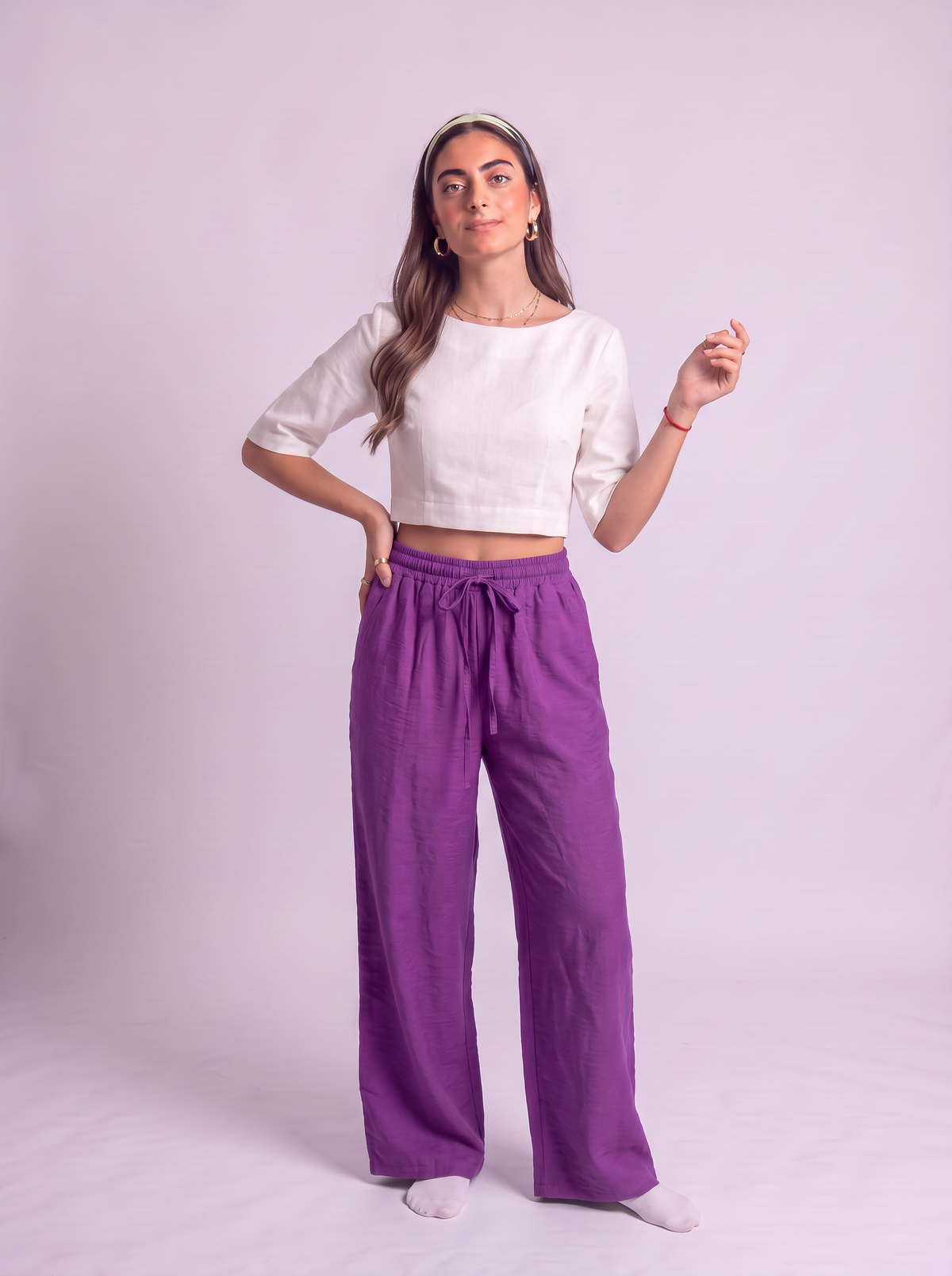 Linen Mauve Pants