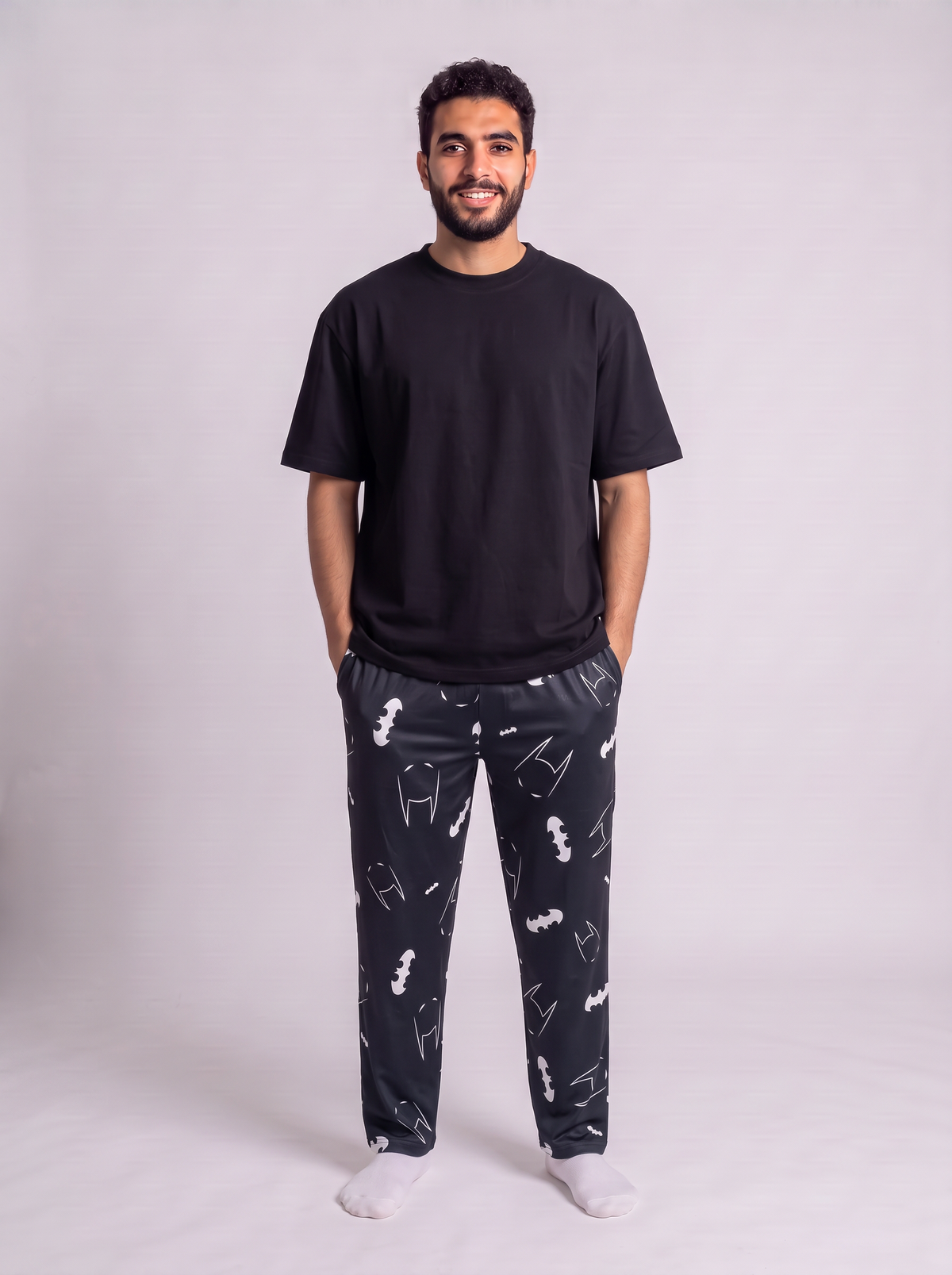 Batman Pants with Black cotton Tshirt