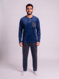 Blue careaux pocket velvet set