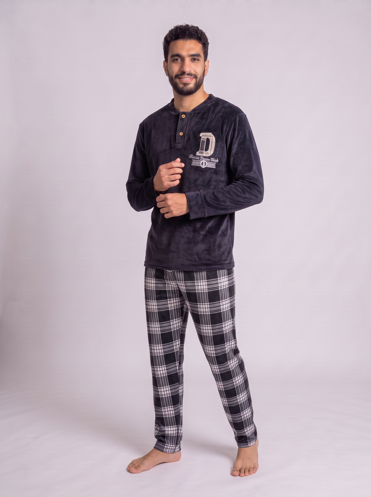 Grey D velvet set