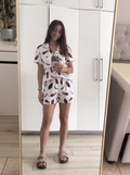 Purple leaves buttoned set