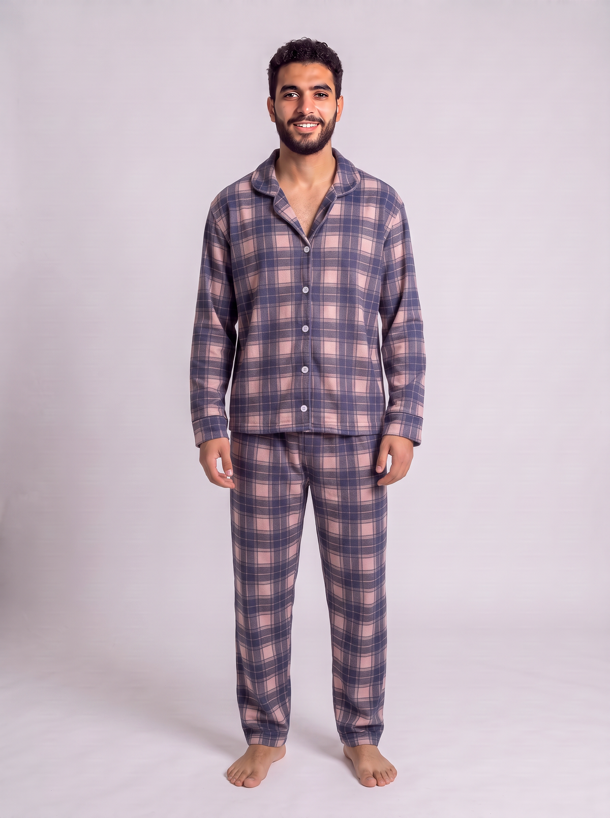 Navy cashmere careaux velvet set