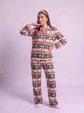 Green and red Christmas velvet set