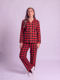Red careaux buttoned set