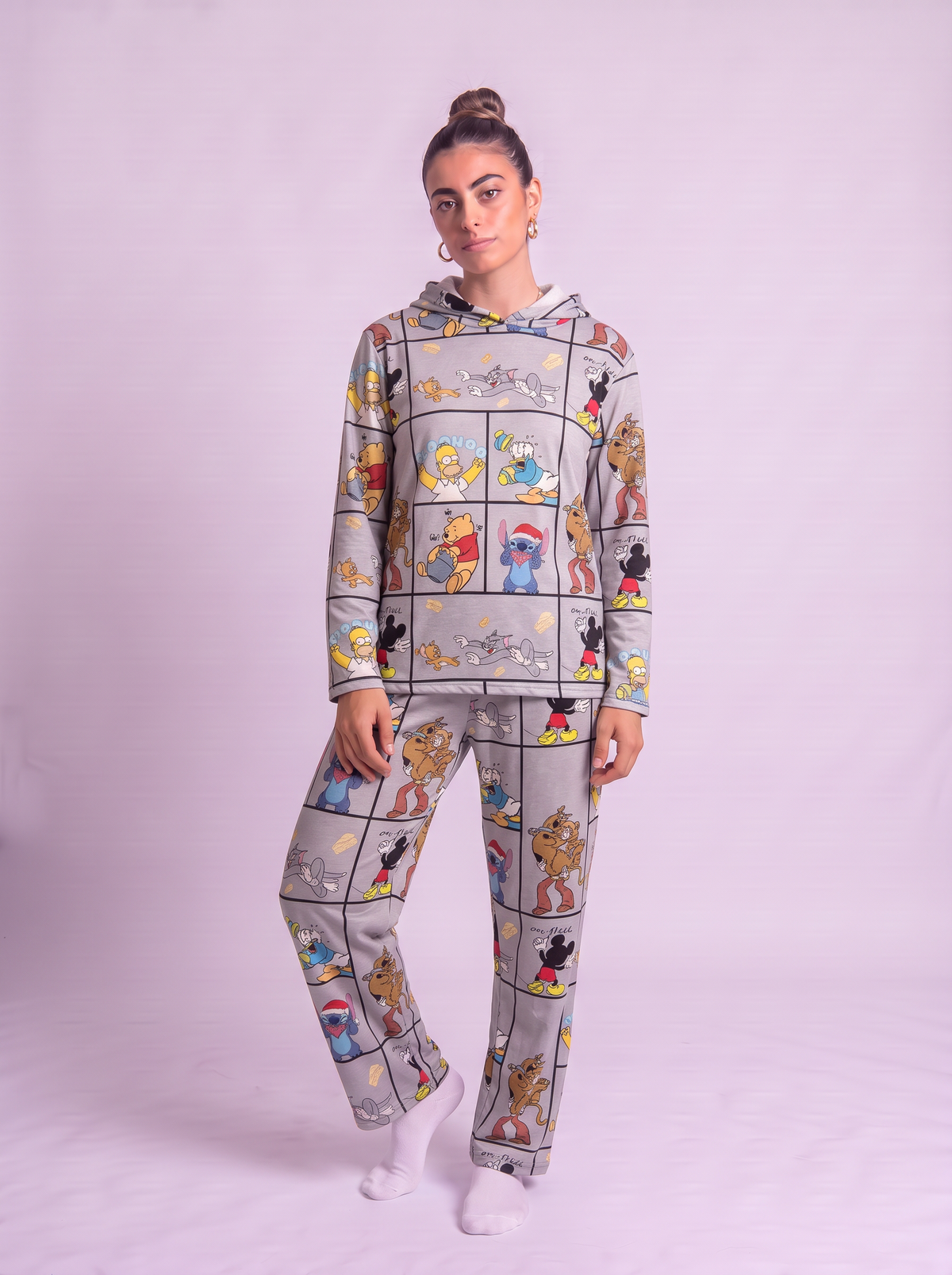 Grey cartoon velvet set