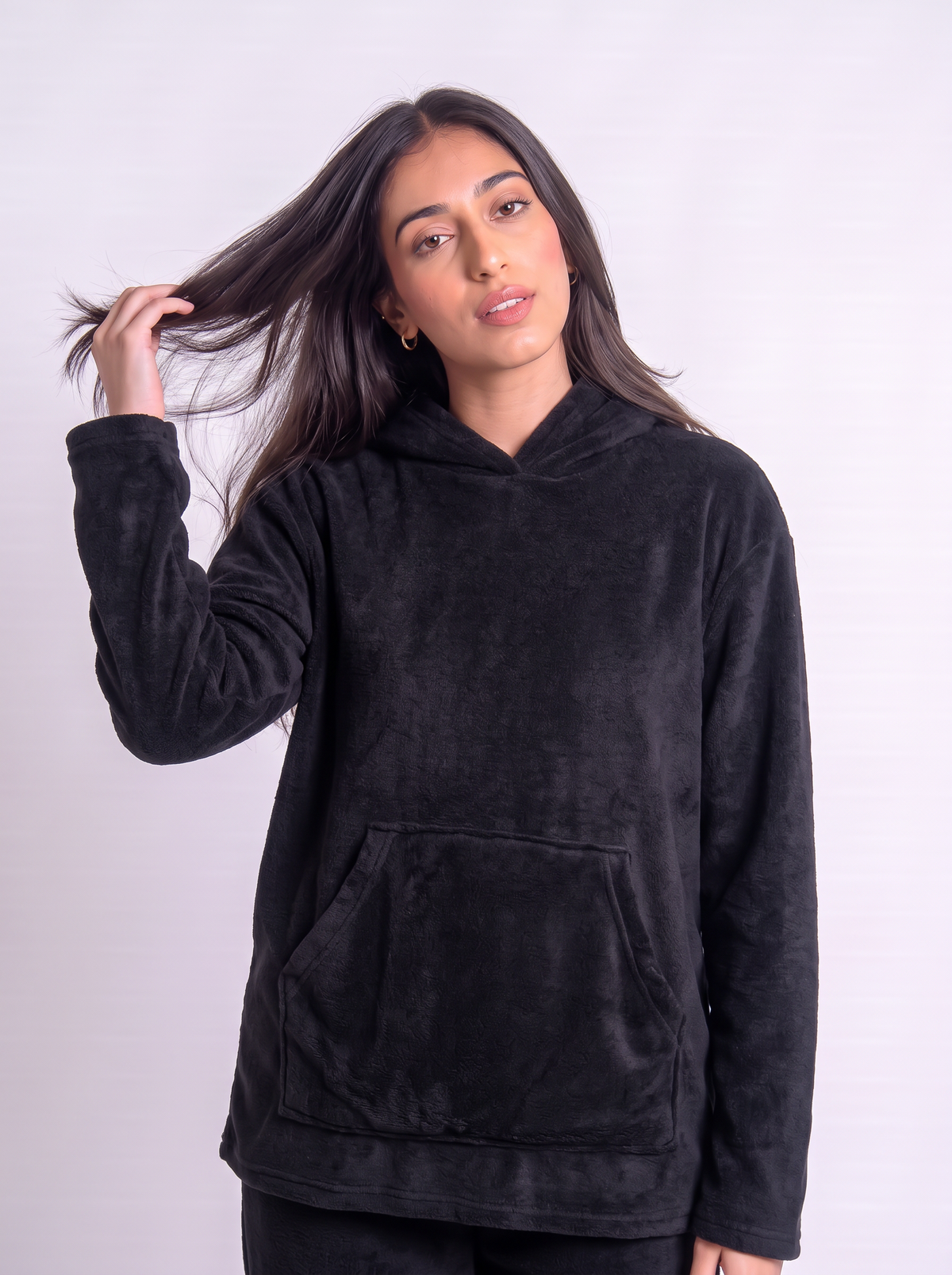 Black hoodie velvet only