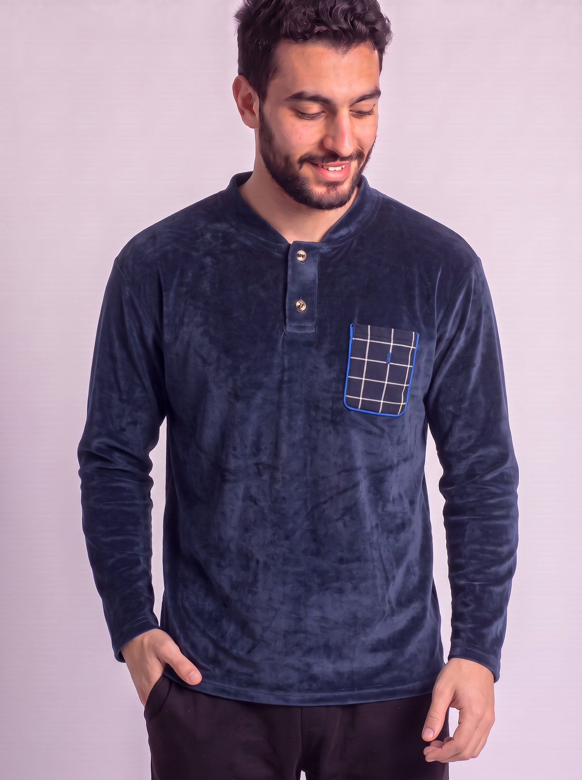 Navy crewneck careaux pocket