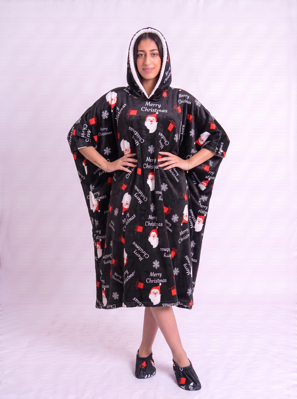 Black papa noel blanket with Socks