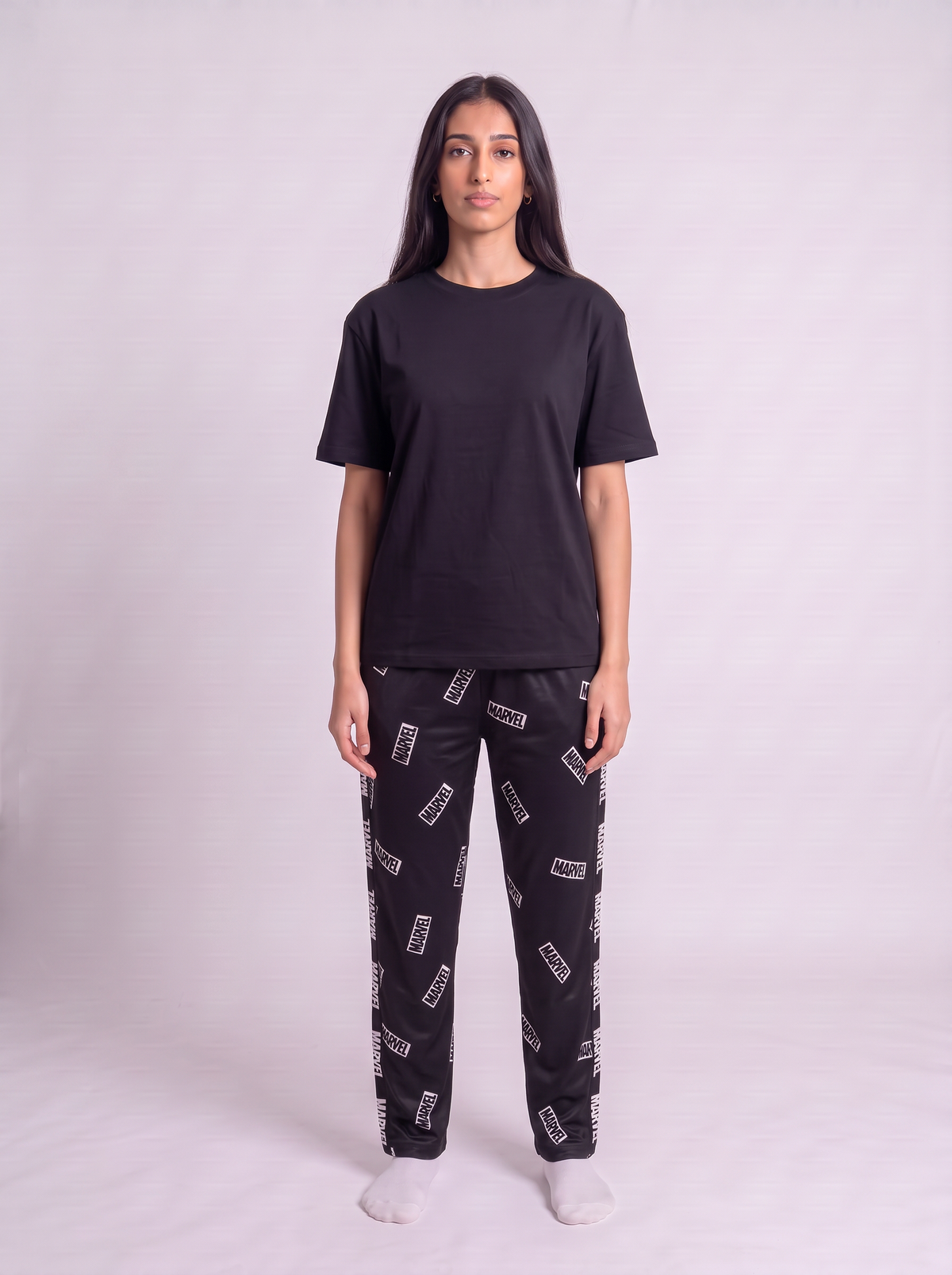 Marvel pants with black cotton Tshirt