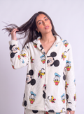 White disney buttoned fur top only