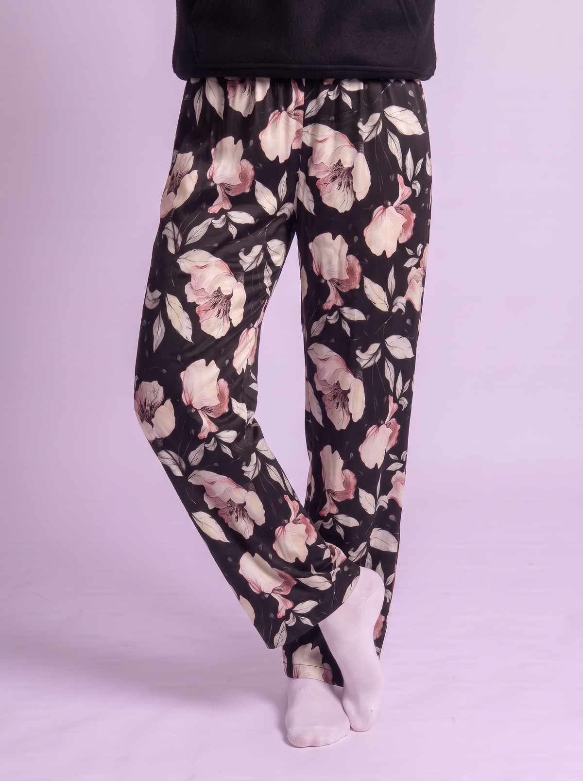 Black rose velvet pants only