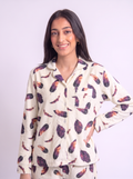 Purple waraa shagar velvet buttoned top
