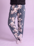 Grey flowers fur pants only