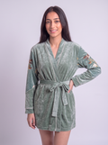 Mint floral robe only
