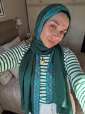 Modal Green Flowers Scarf
