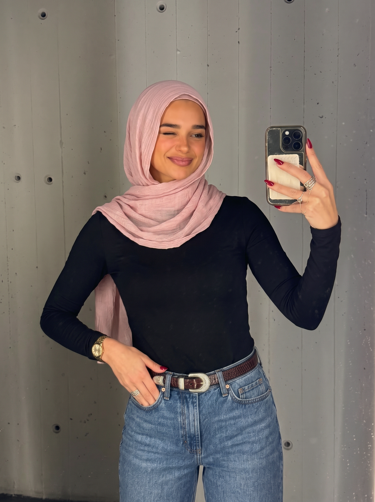 Linen Pink Scarf