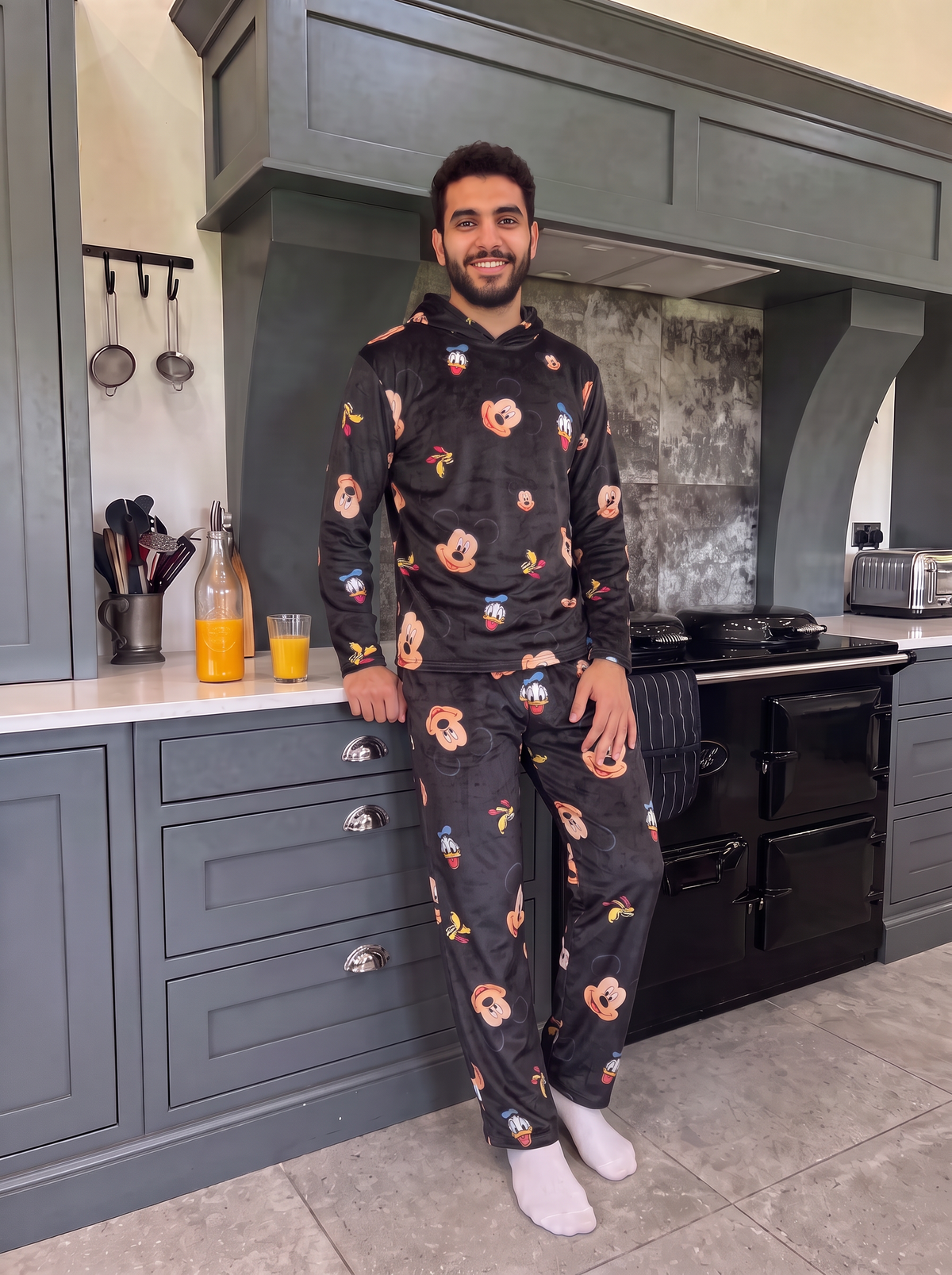 Black disney velvet hoodie set