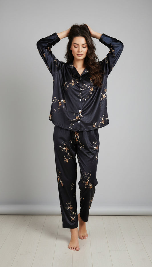 Black Zahra velvet set